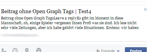 Beitrag ohne Open Graph