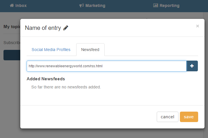 Addition of an RSS Feed in webZunder, Google Alert