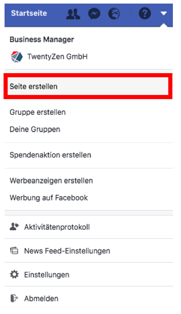 Facebook Seite erstellen